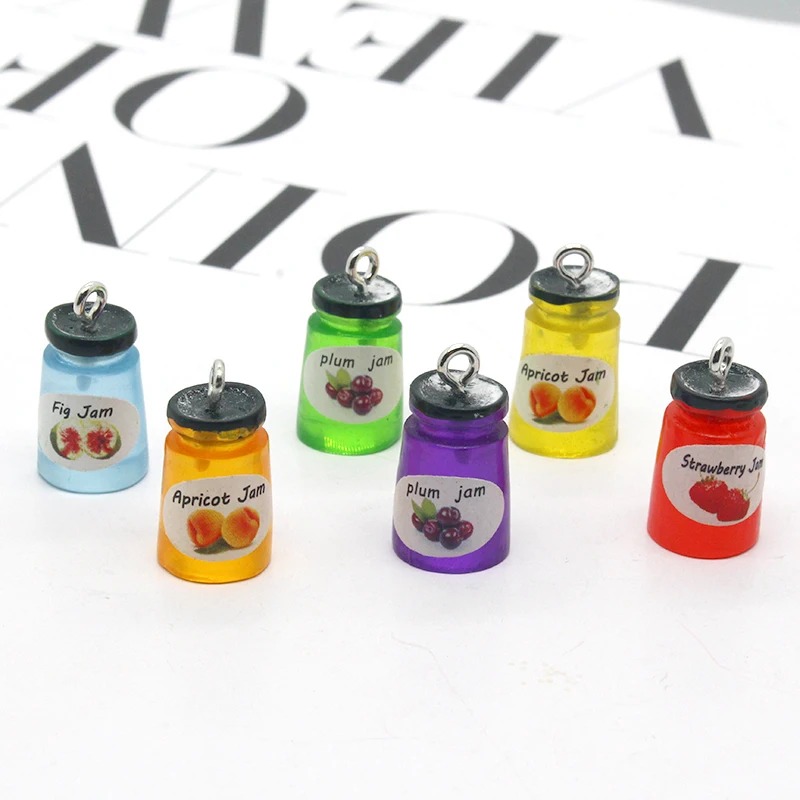 Resin Art Materials Kit - 10개/팩 딸기 사과 과일잼 레진 귀걸이