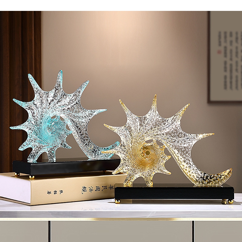 Resin Art Lamp - 가벼운 럭셔리 불가사리 조각 로비 장식