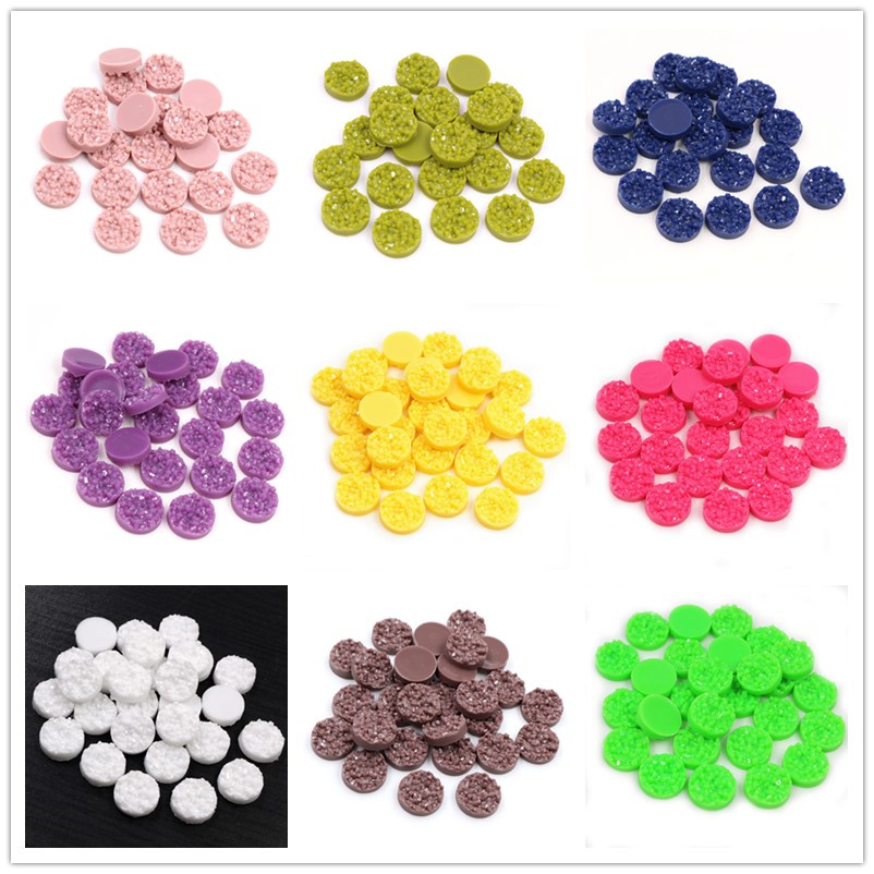 Resin Art Materials Kit - 40pcs 수지 Druzy Cabochons 돔 8/10/12mm