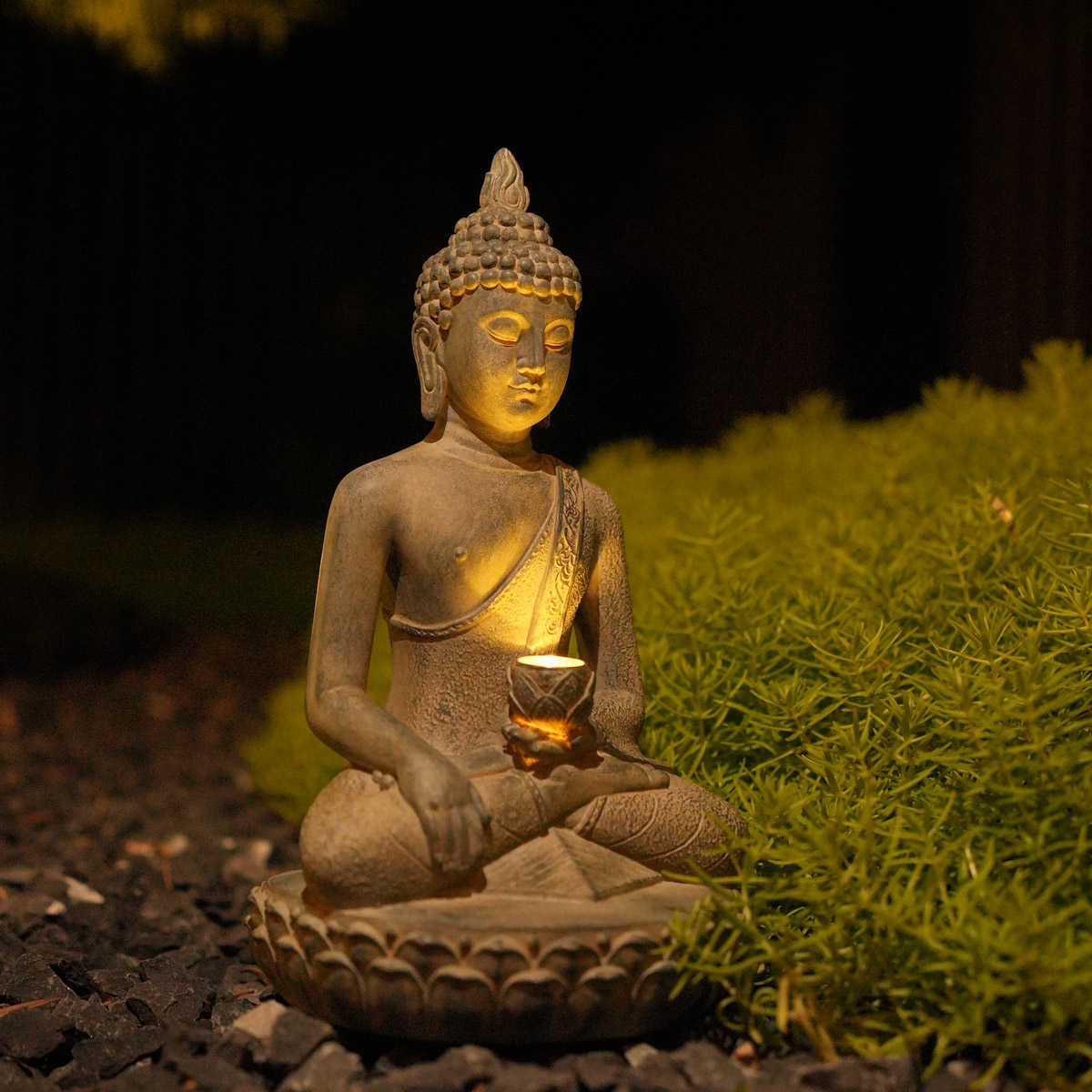 Resin Art India - 선에서 영감을 받은 태양광 발전 불상