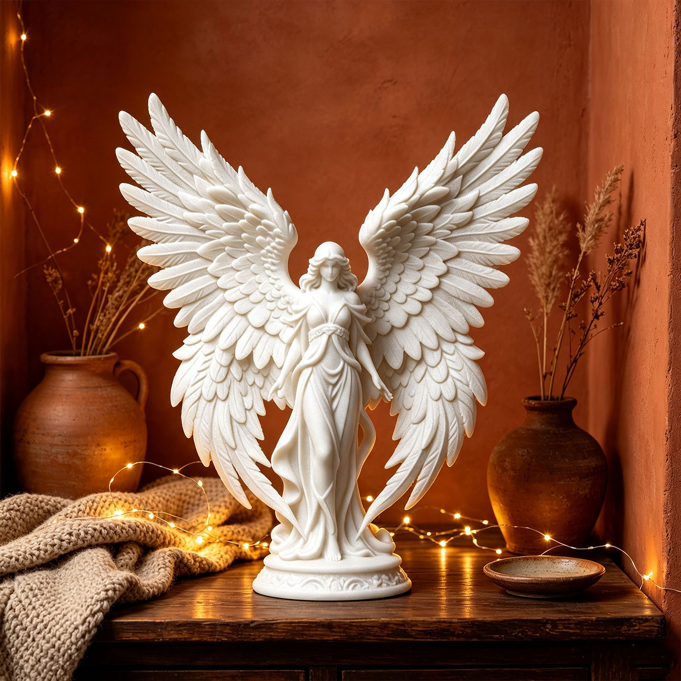 Resin Art Lamp - 라이트 럭셔리 3D 프린팅 천사 여신