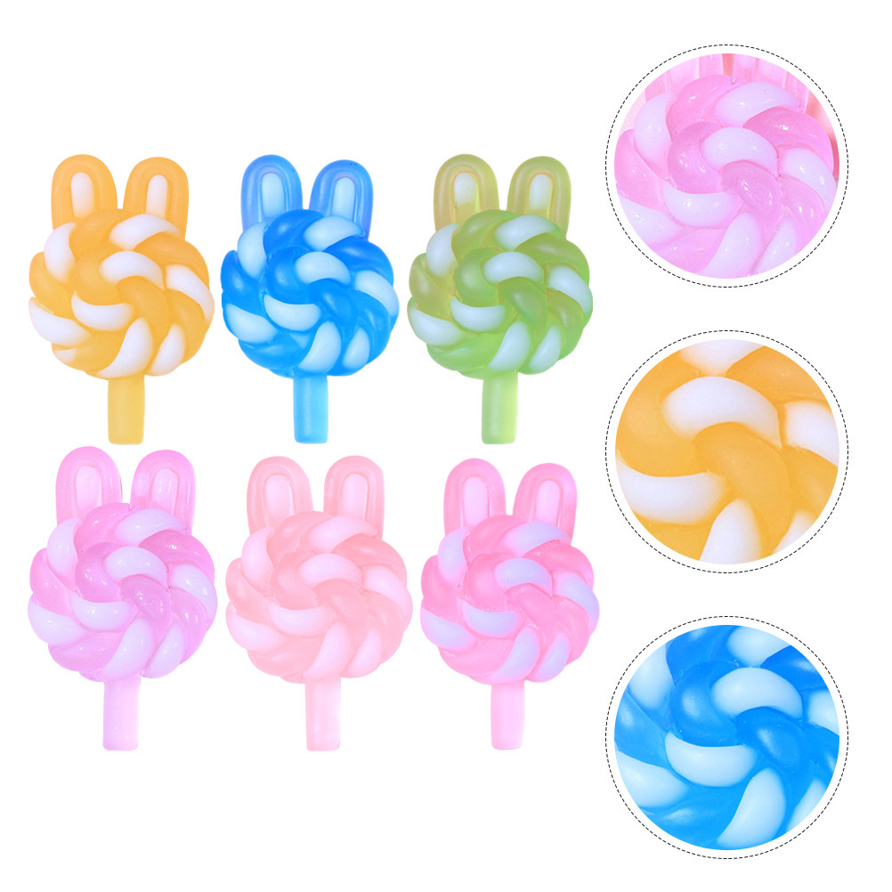 24Pcs 귀여운 만화 롤리팝 참 토끼 모양의 빛나는  - Resin Art Materials Kit 리뷰 및 가격