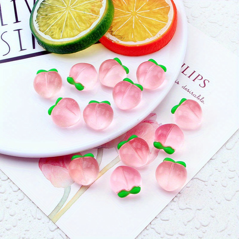 10Pcs 새로운 투명 복숭아 플랫 수지 매력 펜던트  - Resin Art Materials Kit 리뷰 및 가격