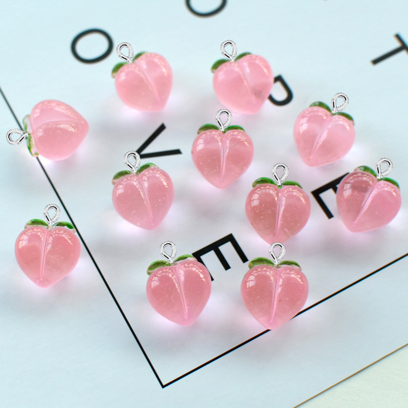 10Pcs 새로운 투명 복숭아 플랫 수지 매력 펜던트  - Resin Art Materials Kit 리뷰 및 가격