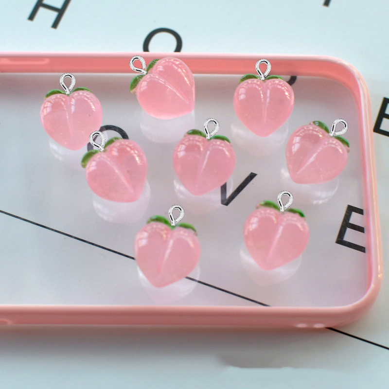 10Pcs 새로운 투명 복숭아 플랫 수지 매력 펜던트  - Resin Art Materials Kit 리뷰 및 가격