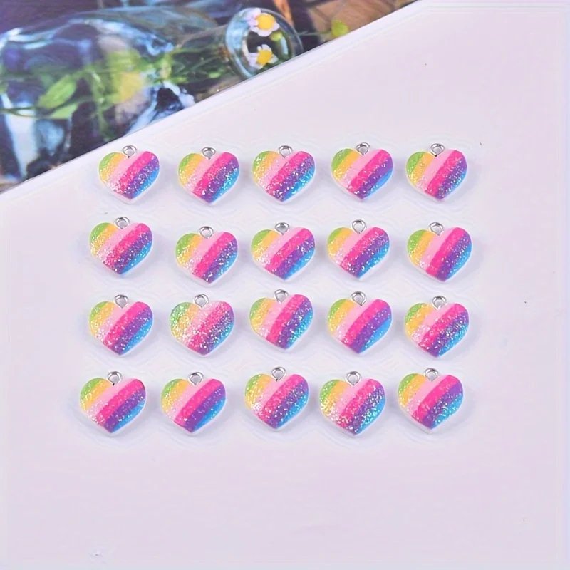 10Pcs 다채로운 하트 수지 참 귀여운 혼합 색상 사 - Resin Art Materials Kit 리뷰 및 가격