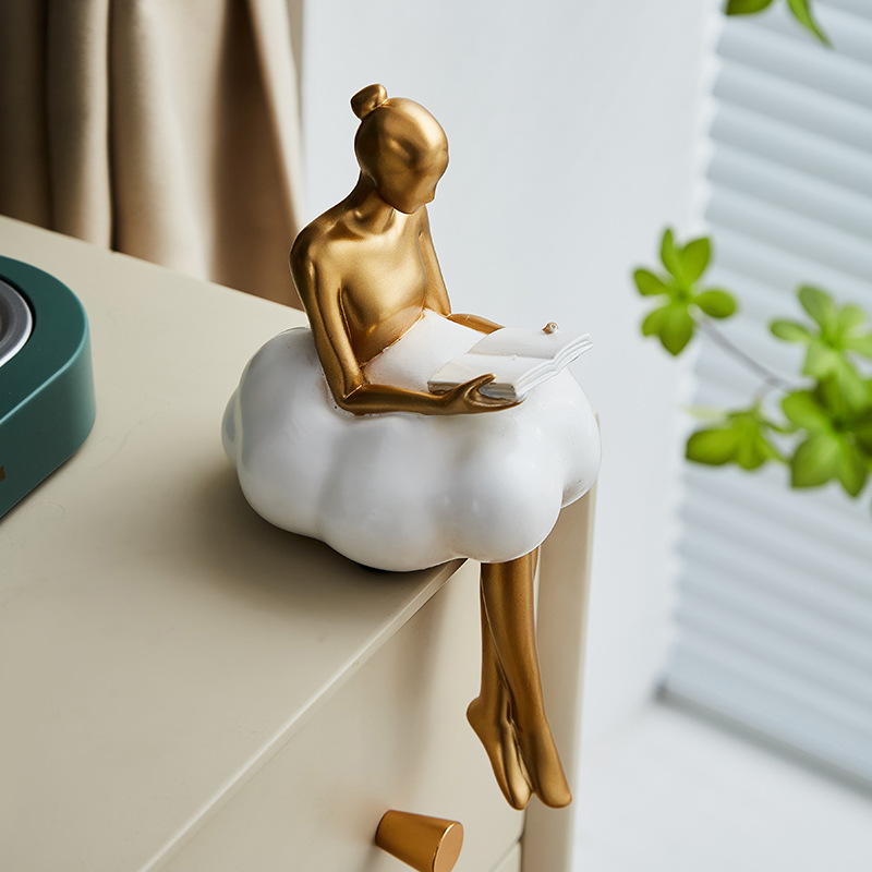 발레 소녀 구름 추상 예술 피규어 조각상 현대 식탁 장 - Resin Art Aesthetic 리뷰 및 가격