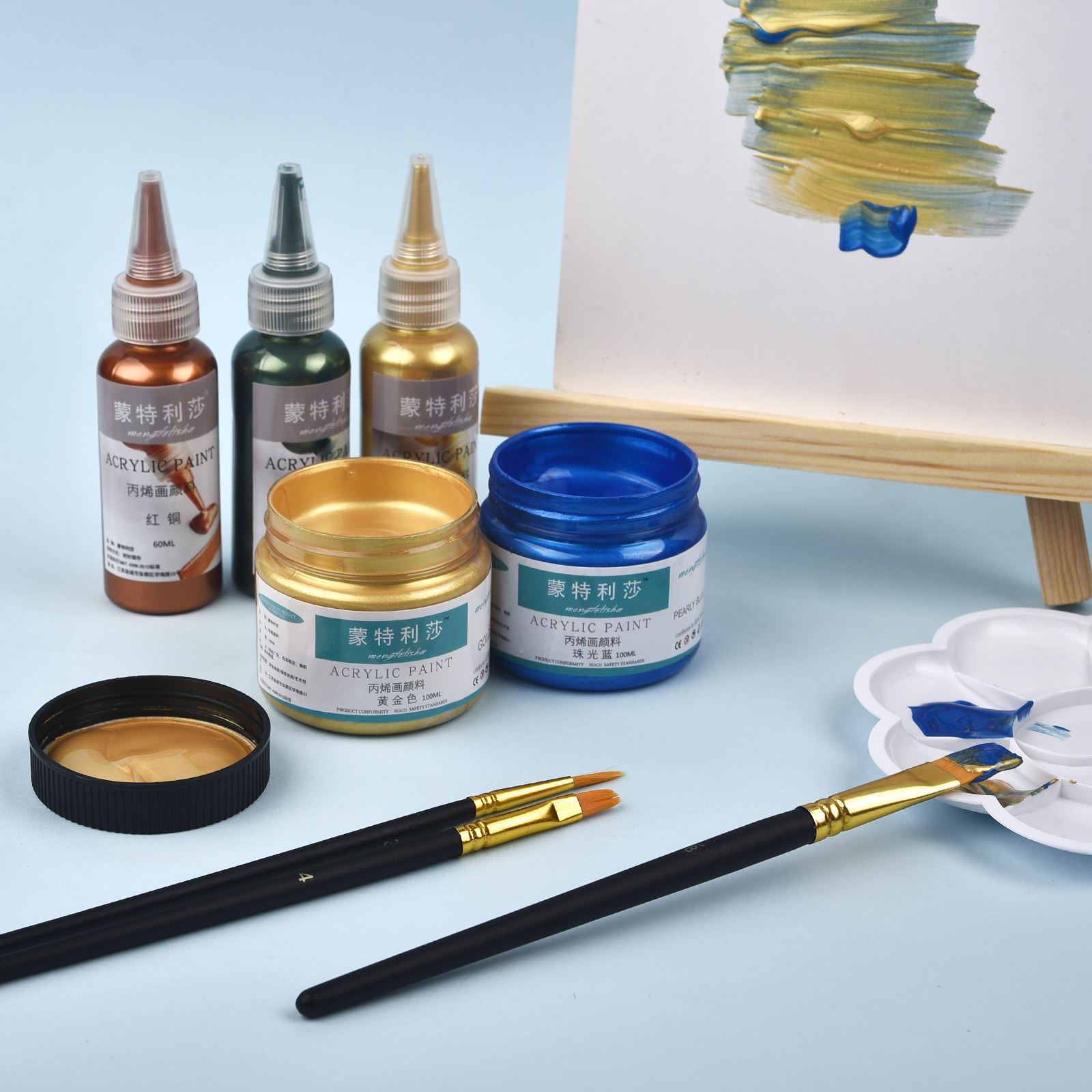 7 가지 색상 60ml/병 금속 진주 빛 아크릴 페인트 - Resin Color Paste 리뷰 및 가격