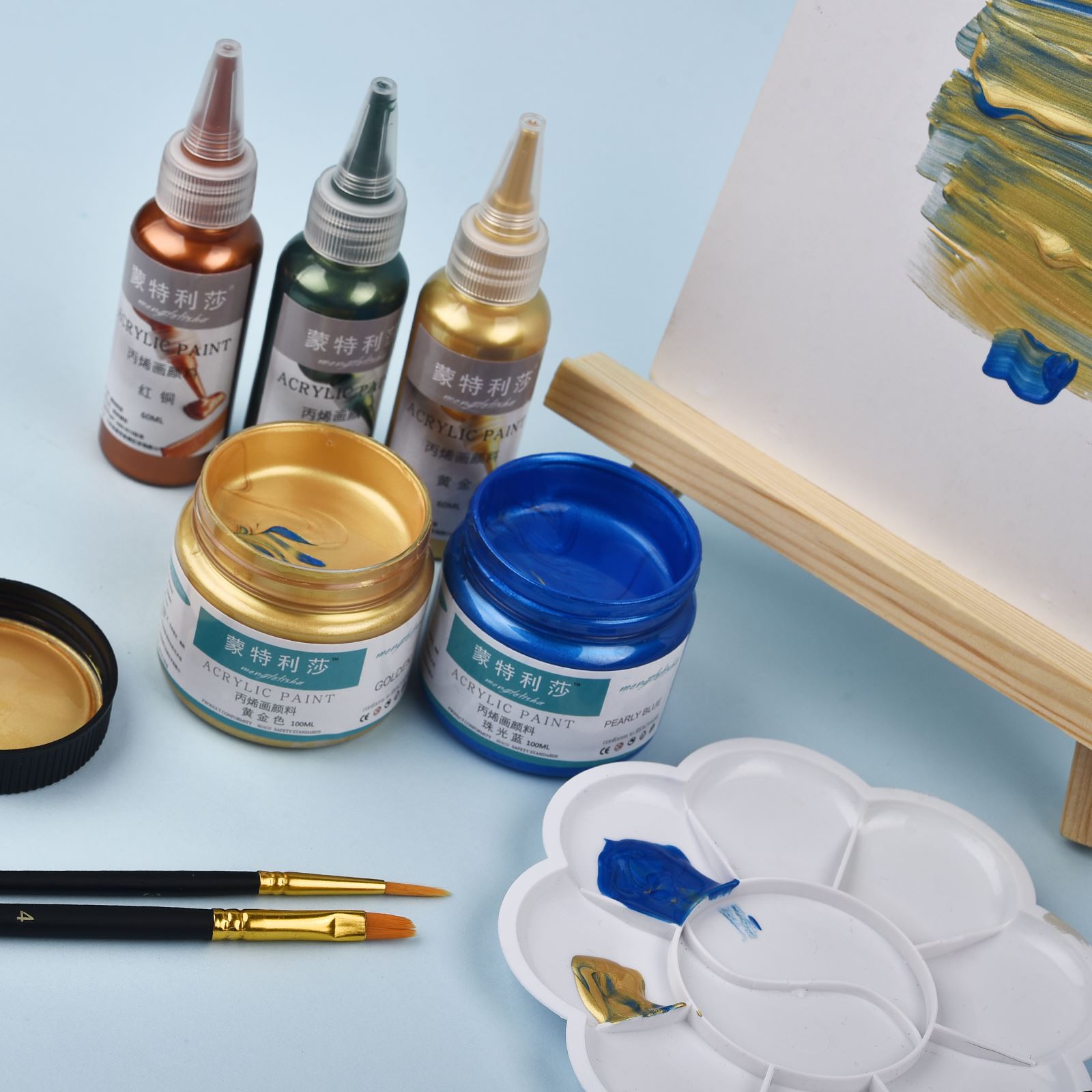 7 가지 색상 60ml/병 금속 진주 빛 아크릴 페인트 - Resin Color Paste 리뷰 및 가격