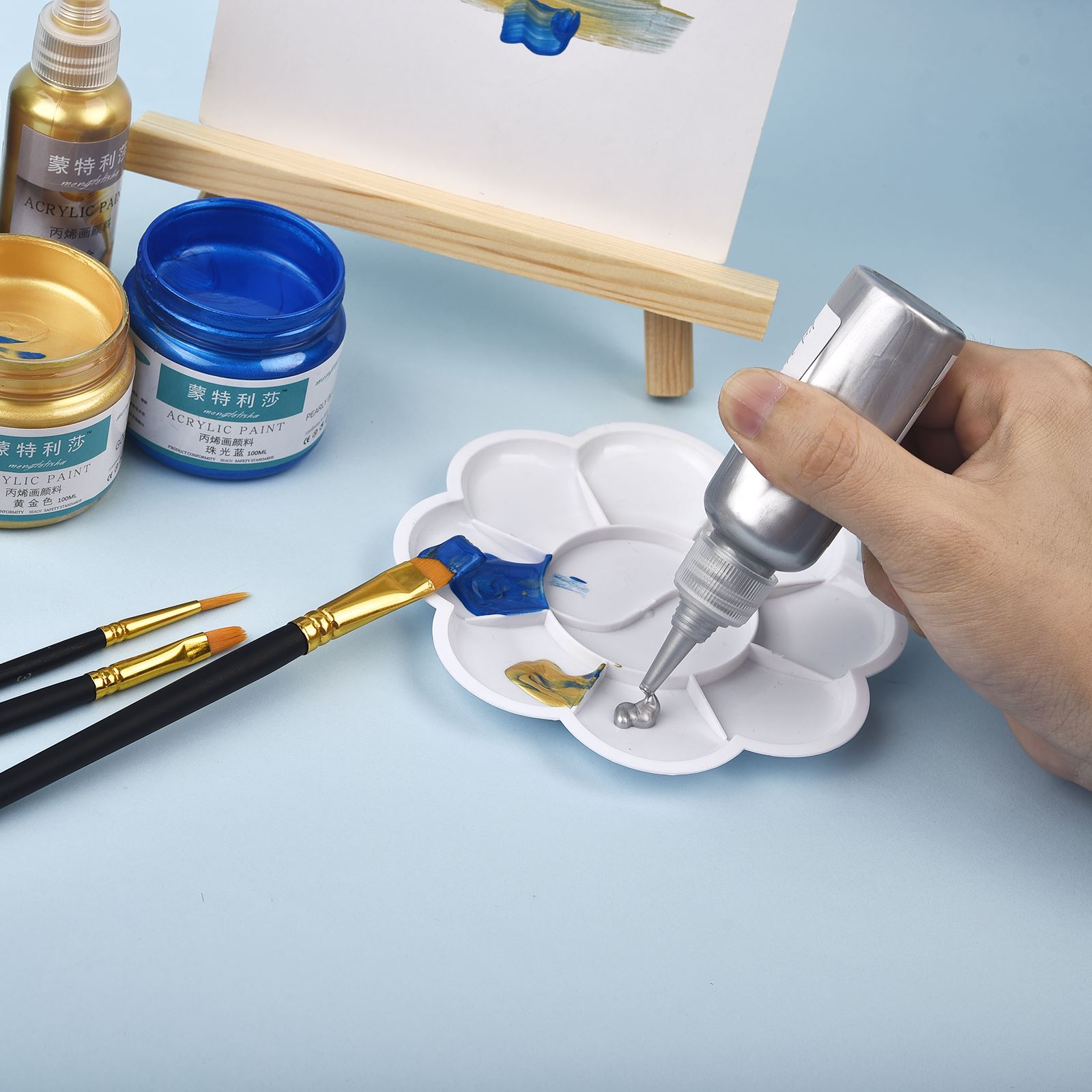 7 가지 색상 60ml/병 금속 진주 빛 아크릴 페인트 - Resin Color Paste 리뷰 및 가격