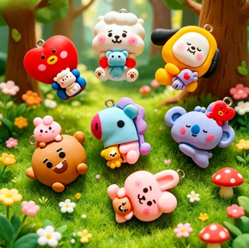 7pcs BT21 수지 만화 참 DIY 액세서리 공예  - Resin Art Materials Kit 리뷰 및 가격
