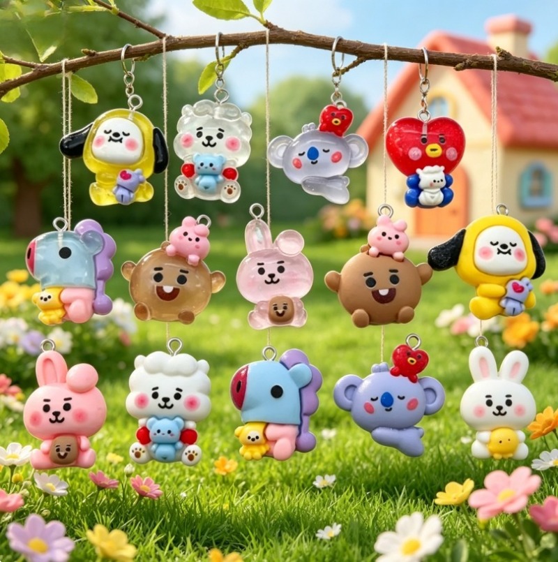 7pcs BT21 수지 만화 참 DIY 액세서리 공예  - Resin Art Materials Kit 리뷰 및 가격