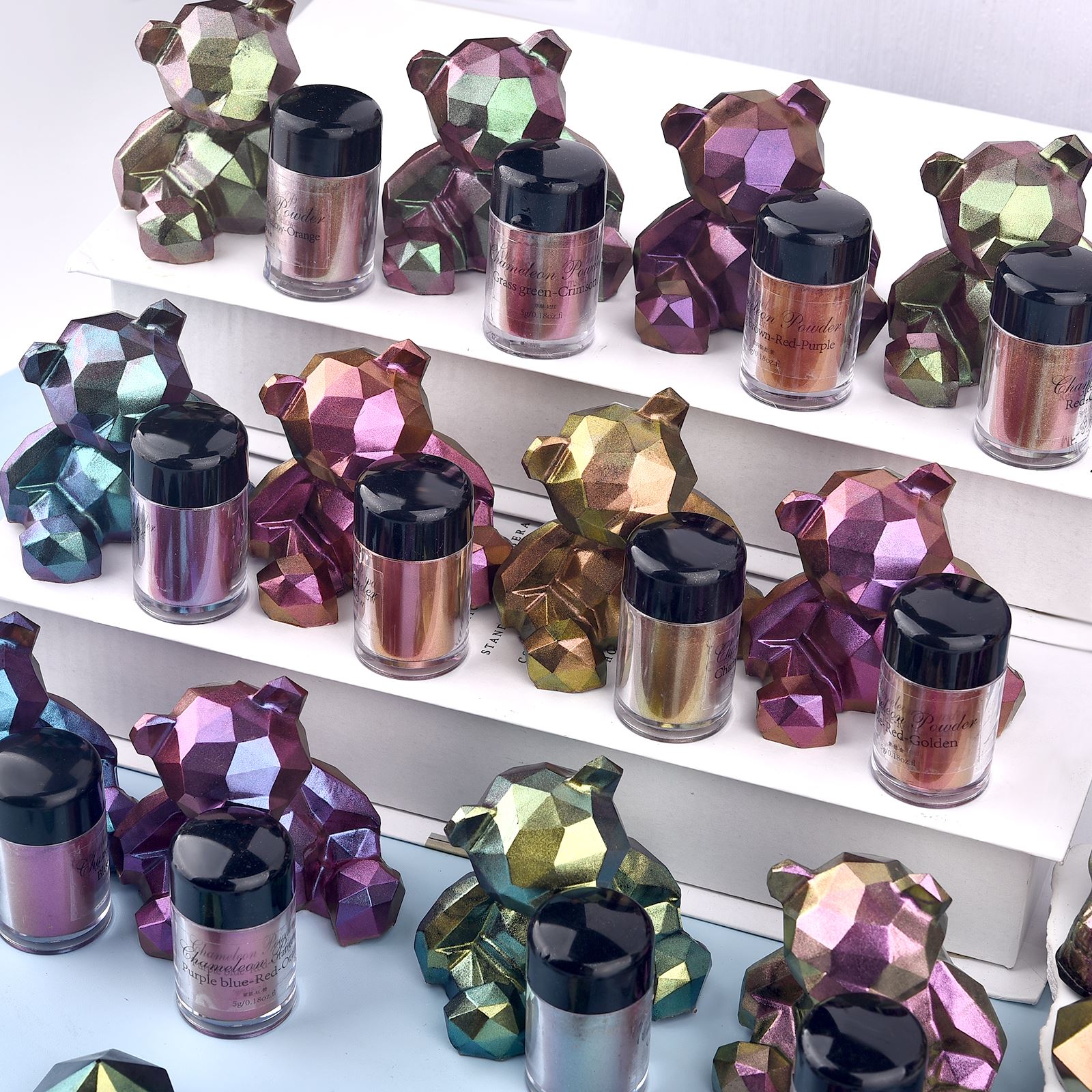거울 카멜레온 송진 안료 글리터 매직 변색 진주 빛 파 - Glitter Powder Resin 리뷰 및 가격