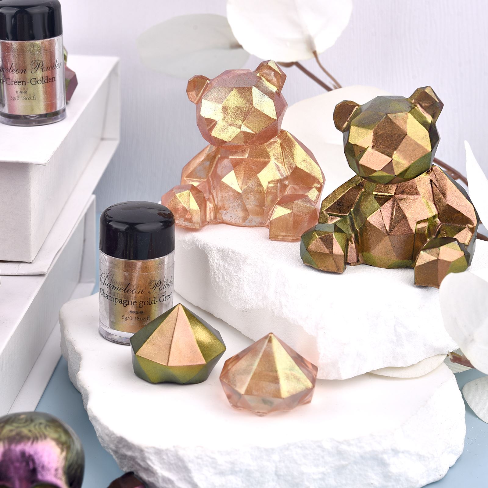 거울 카멜레온 송진 안료 글리터 매직 변색 진주 빛 파 - Glitter Powder Resin 리뷰 및 가격