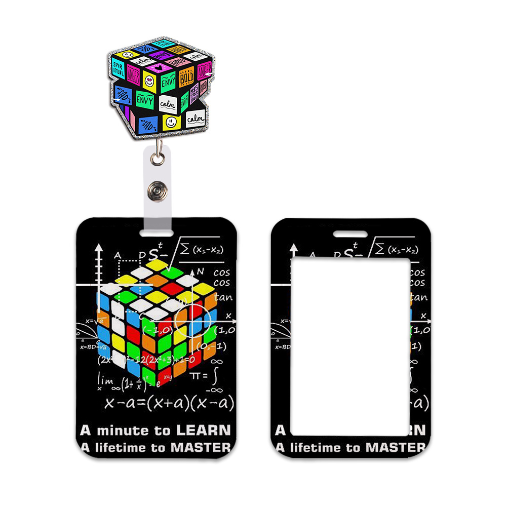 매직 큐브 패턴 명찰 홀더 키체인 학생증 랜야드 홀더  - Resin Art Name 리뷰 및 가격